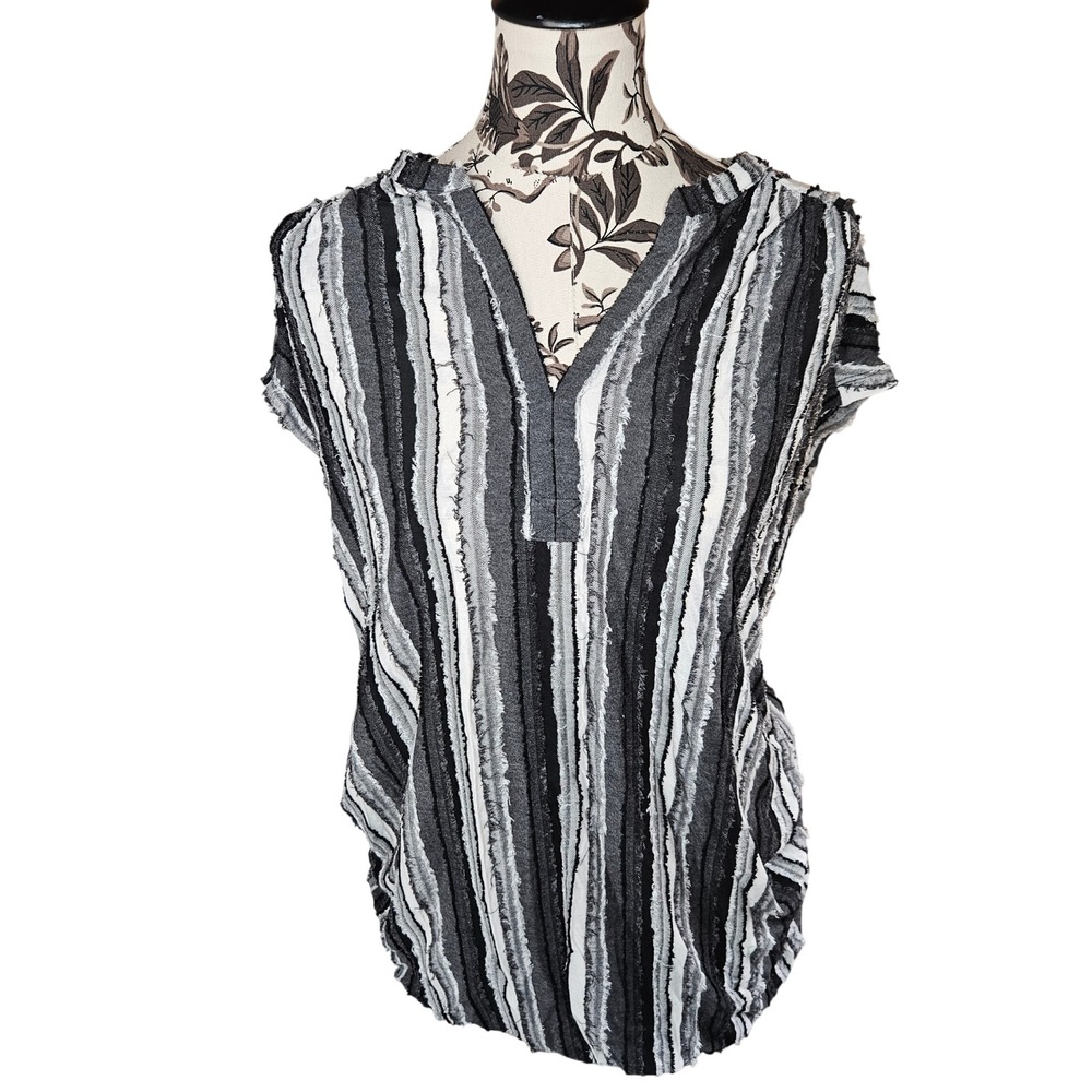 My‎ Danielle Texture Stripe Dress Women M Black White Grey MD52552KYD NEW